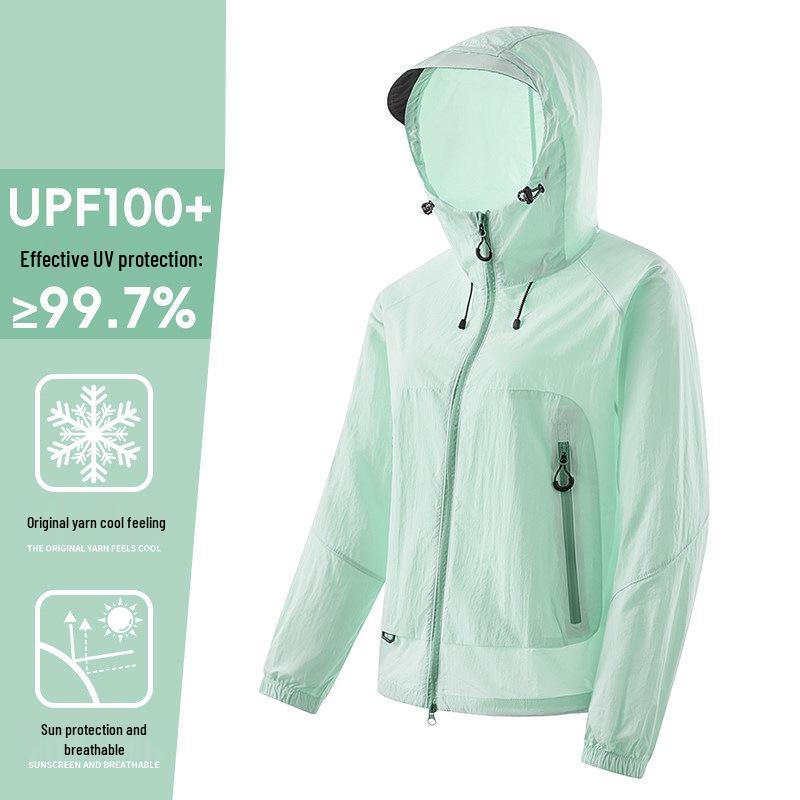 Women's Lightweight UV Protection Hooded Jacket - Quick Dry, Breathable, Ice Silk Summer Sun Shield