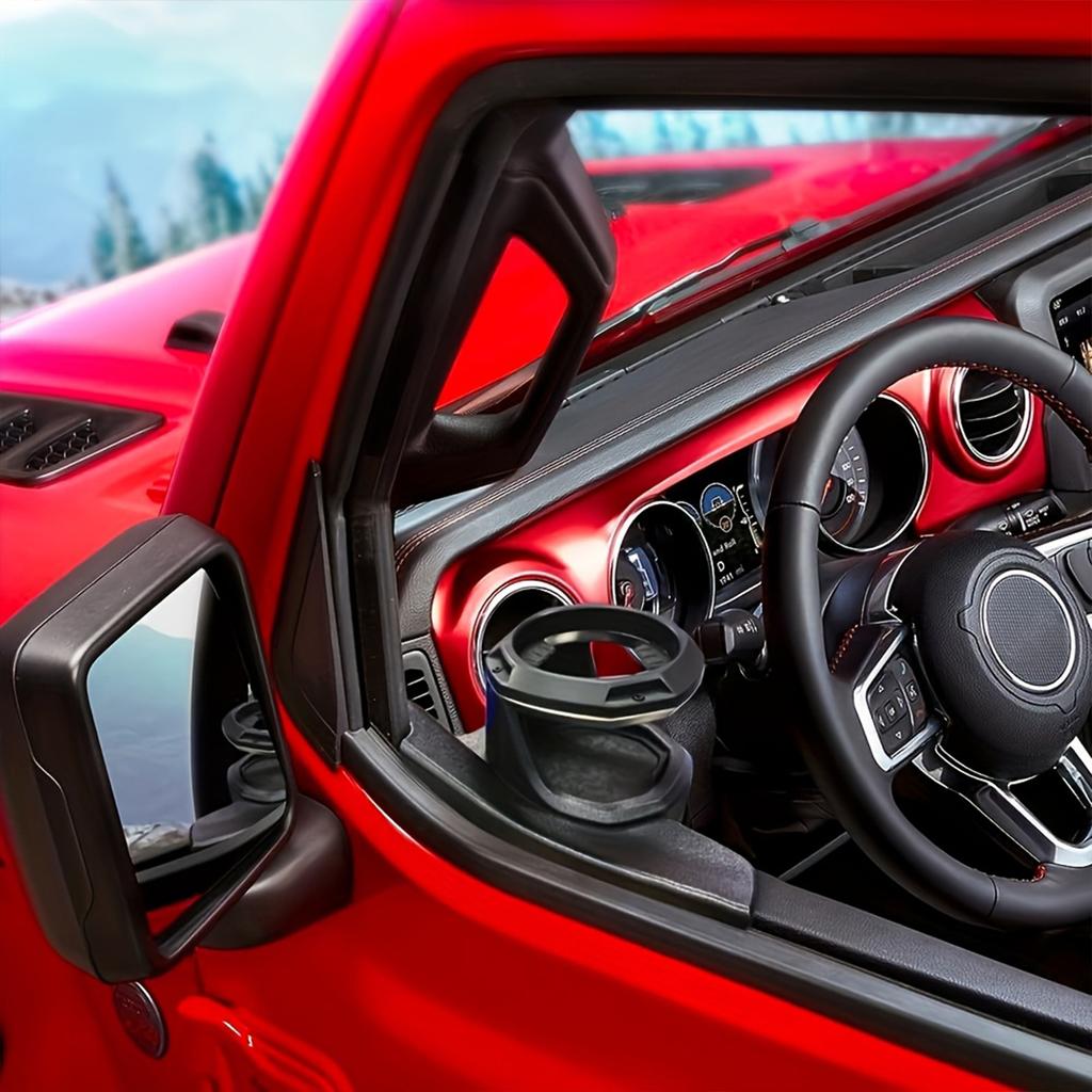 Držák nápojů do auta pro Jeep Wrangler Gladiator Černý Držák nápojů do okna Chromovaný Držák nápojů do auta Lahve na vodu Kelímky na kávu