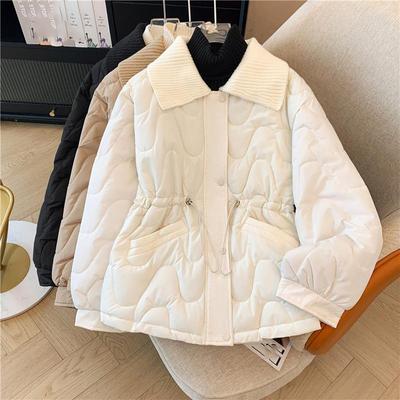 Verdickte Daunenbaumwollgepolsterte Coach Damen Wintermode Stilvoll Vielseitig Petite Gepolsterte Jacke Revers Baumwollgepolsterter Mantel