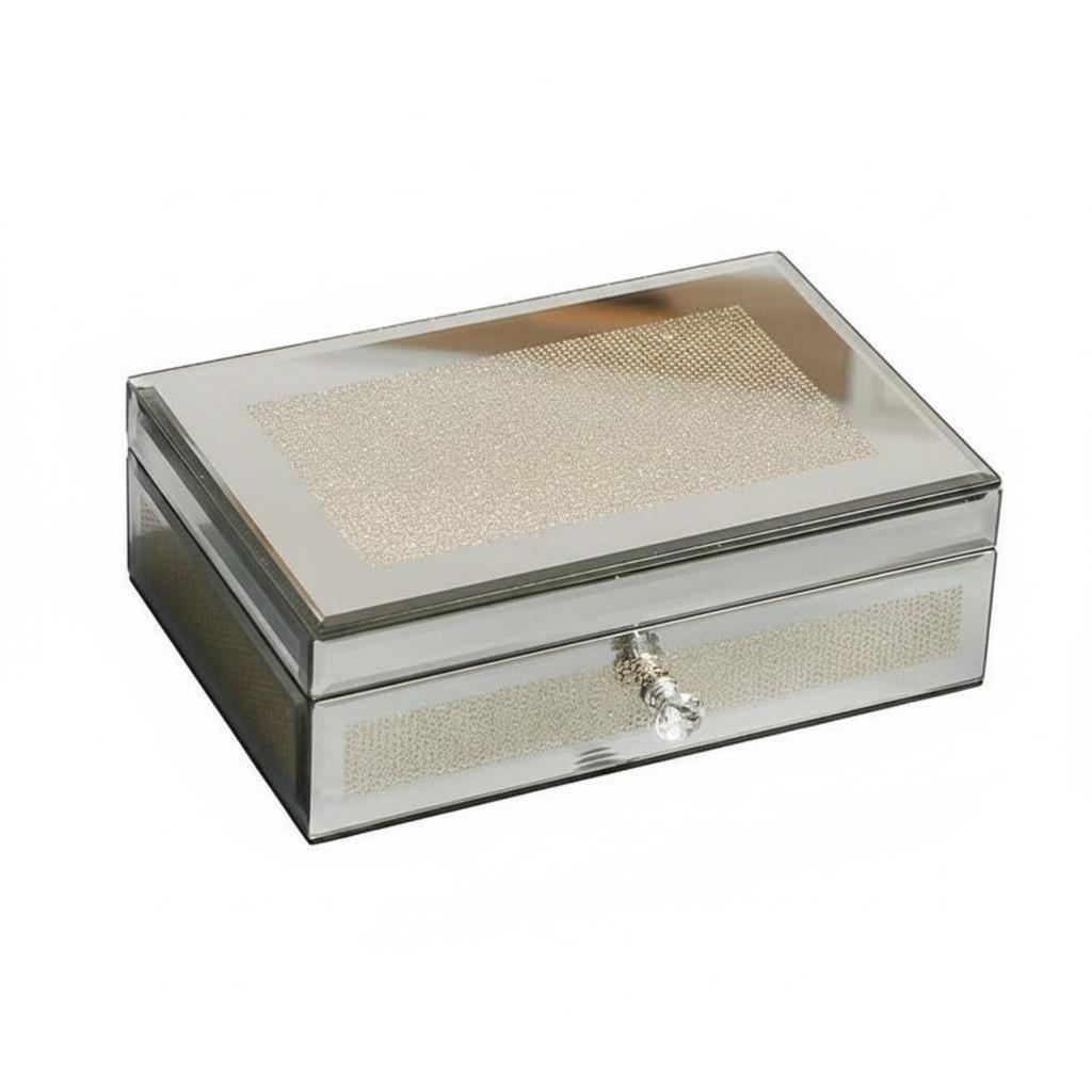 Glass Jewelry Box Luxury Multi-Layer Organizer Dustproof