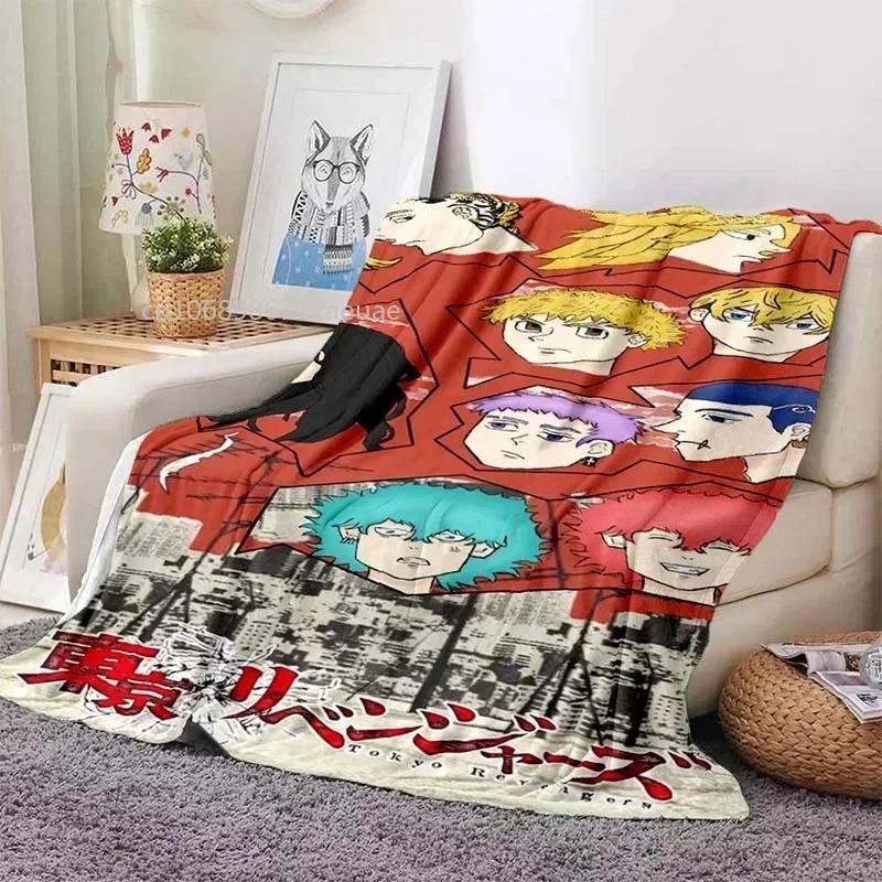 3D Anime Tokyo Revengers Printed Blanket Portable Breathable Warm Bedding Travel Blanket