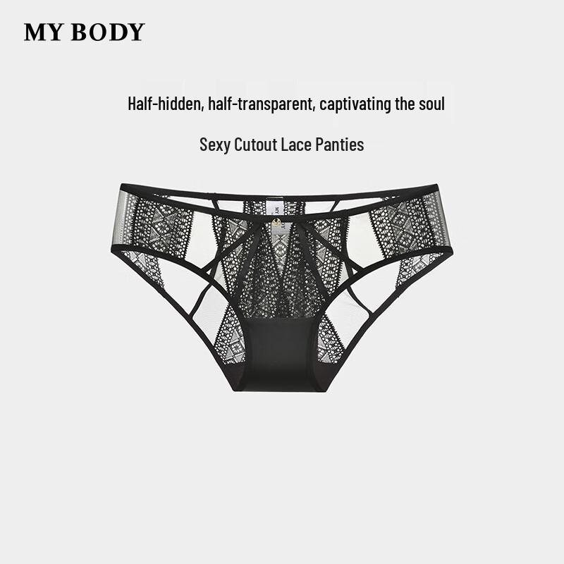 Женские трусы-слипы с низкой посадкой и кружевом mybody L