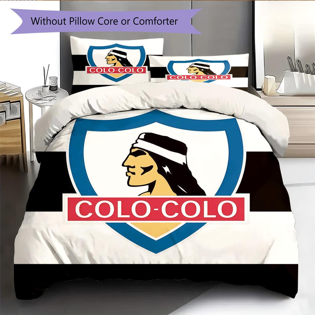 Club Deportivo Colo-Colo Pattern Bedding Quilt Set Home Decoration Gift (1 * duvet cover + 2 * pillowcase without core)