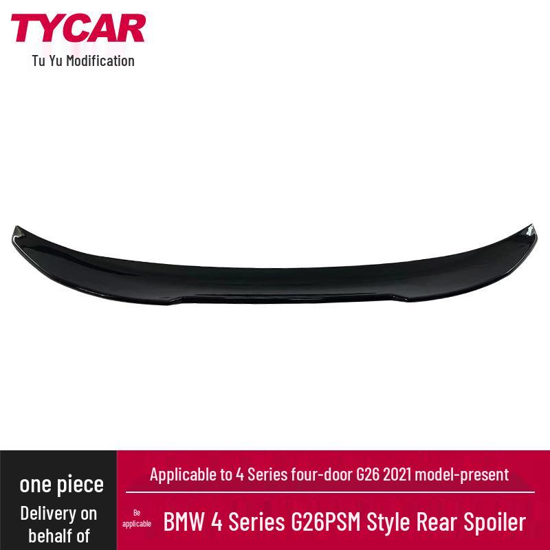 

BMW New 4 Series G26 PSM Style Carbon Fiber Gloss Black Tail Wing Spoiler Gloss Black PSM G26