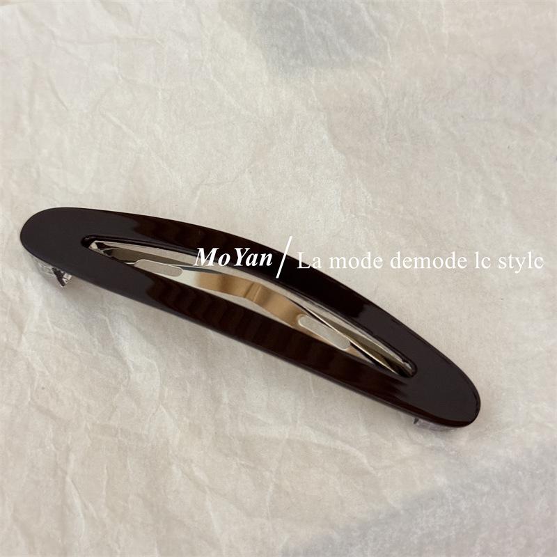 Korean Elegant Acetate Oval Snap Hair Clip