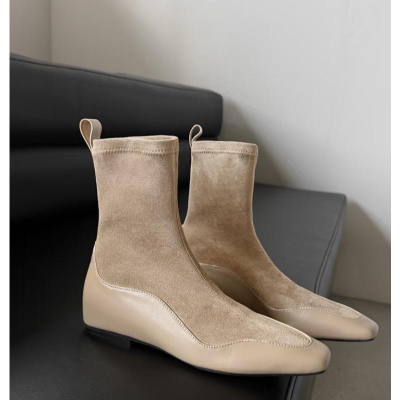 Fashion French Inner Heel Heel Mid-leg Boots, Small Booties, New Autumn and Winter Look Thin and Versatile