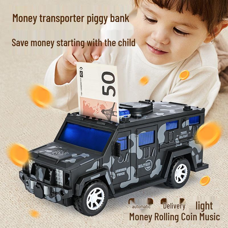 Children's Electric Armored Car Savings Bank Toy