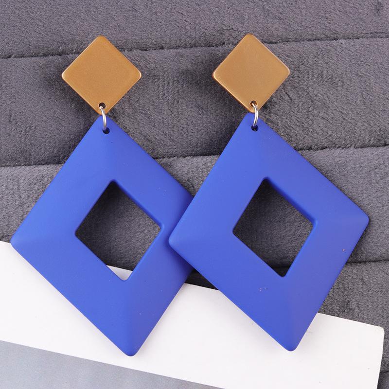 Personalized Retro Earrings, Exaggerated Earrings One Size синий