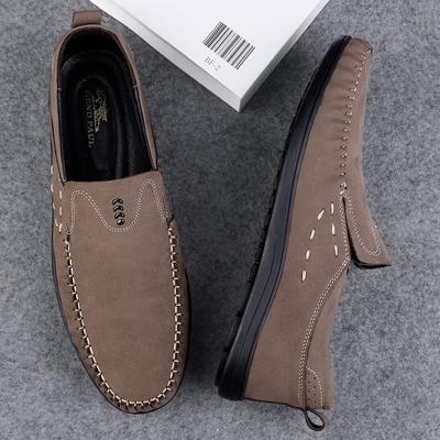 Genuine Leather Men Casual Shoes Luxury Brand Soft Mens Loafers Handmade Moccasins Comfy Slip On Driving Shoes Outdoor Walk Flat