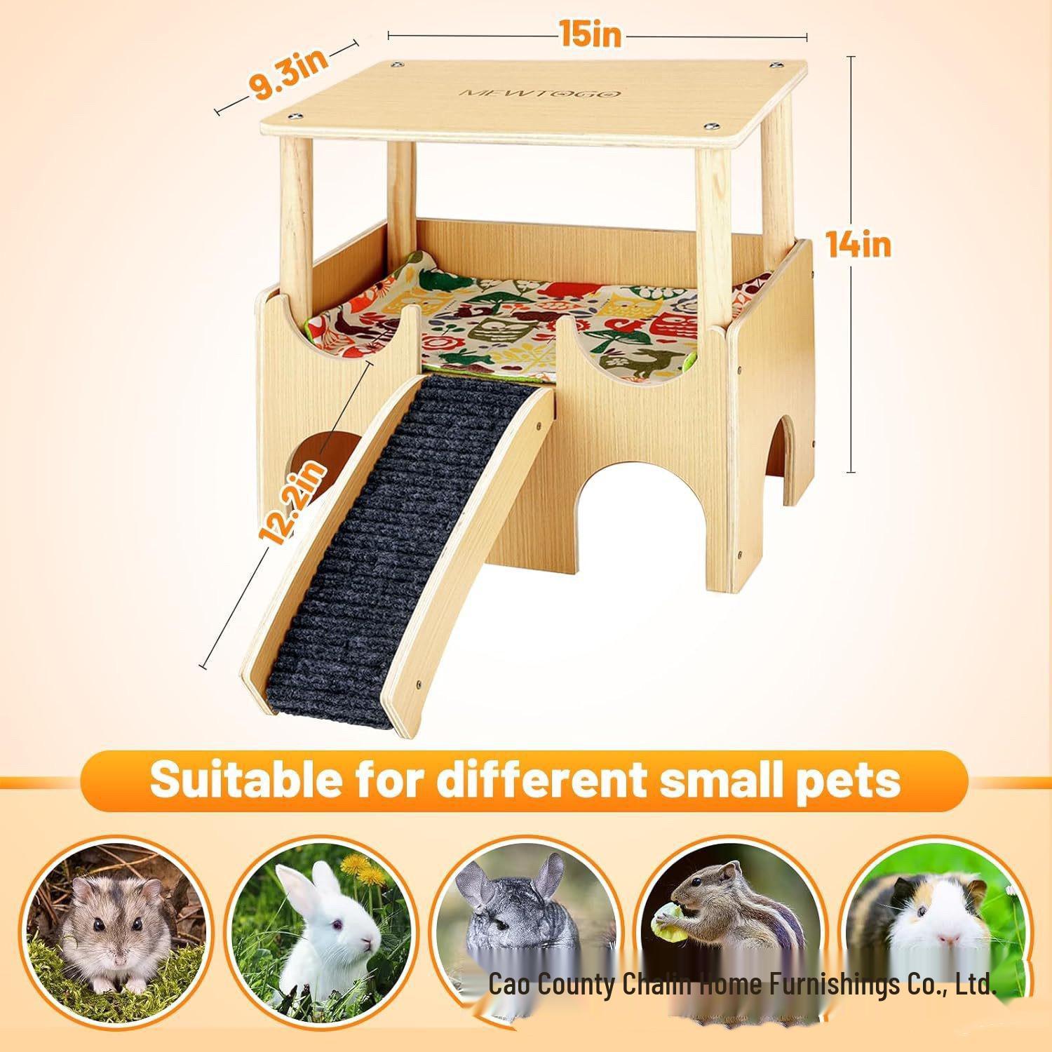 

Дерев яне гніздо для хом яка з печерою, драбинкою для лазіння та схованкою для морської свинки