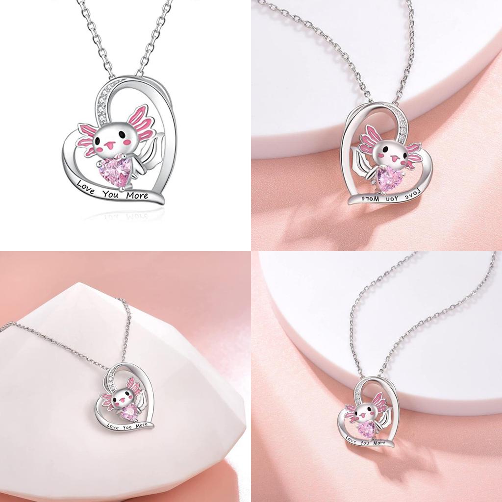 Summer Cute Alloy Lock Chain With Animal And Heart Pendant For Girls