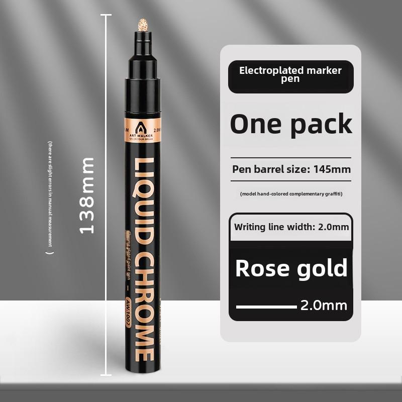 

Светоотражающий хромированный маркер для гальванических красок — водостойкий цветной маркер для подкраски зеркальных металлических моделей. 2.0 розового золота