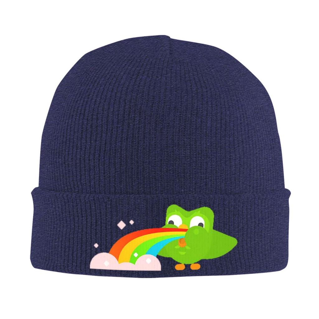 Duolingo Owl Duo Warm Knitted Cap Winter Knit Bonnet Hat Skullies Beanies Hip Hop Caps for Unisex