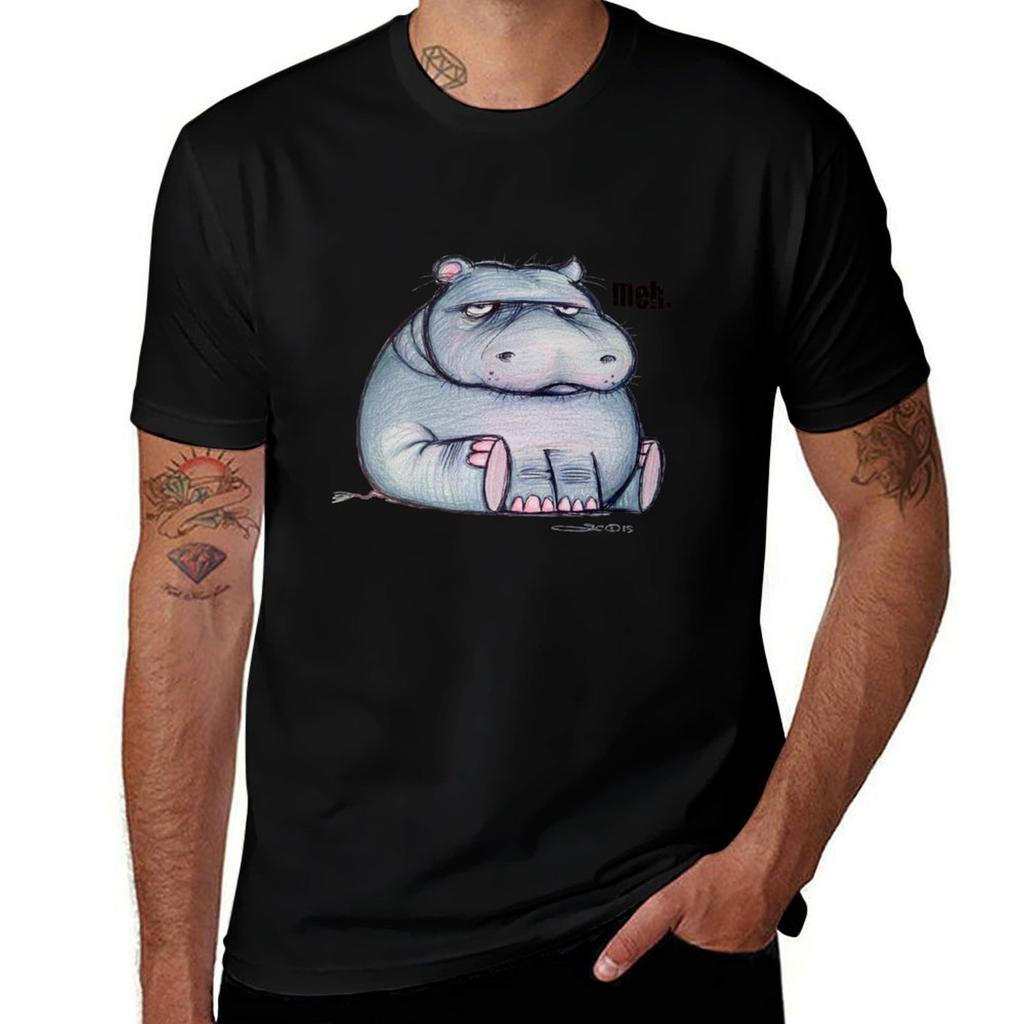 Meh Hippo Tshirt Trend Art Print Tshirt