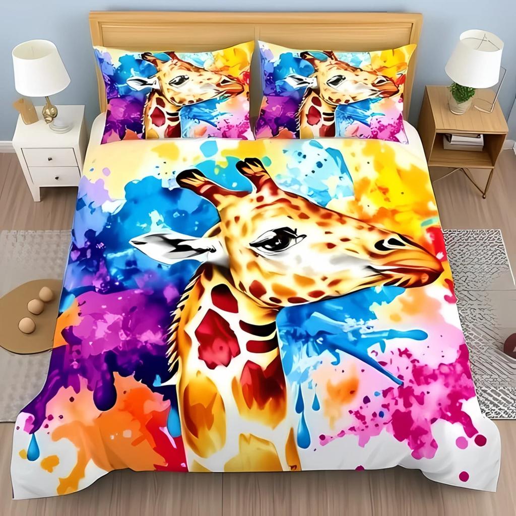 Lovely Girafe Soft Duvet Cover Children's Favorite Girafe Quen Comfortable Quilt Cover Girafe Lovers Gift Bed Decoration Warm plus Comfortable