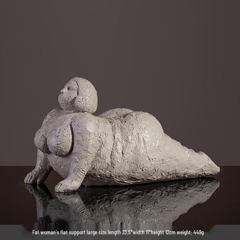 Abstract Yoga Sculpture: Elegant Curvy Woman Artwork for Home Decor