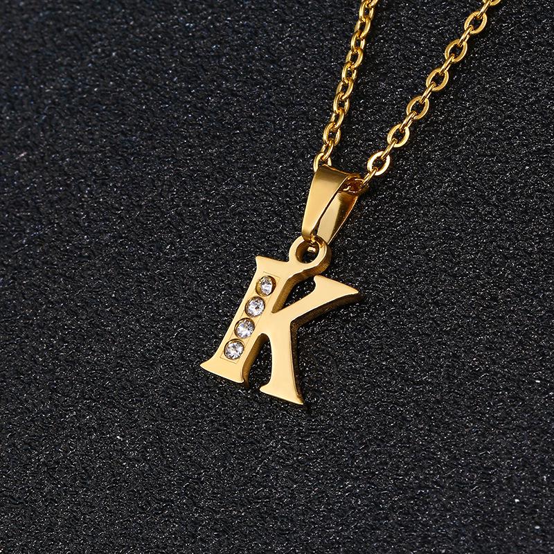 26-Letter Korean Style English Alphabet Pendant Necklace for Women and Besties