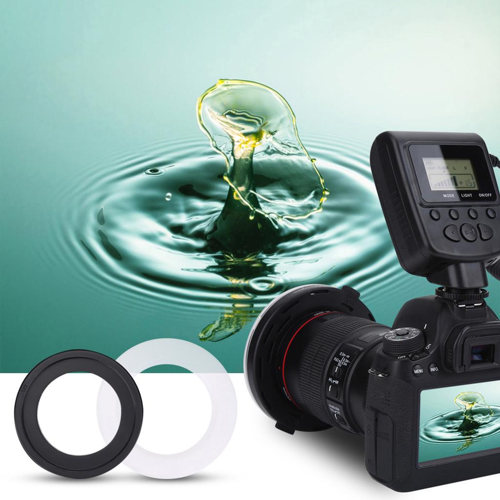 Portable 48 LED Ring Flash Light Lens Adapter Rings Kit For Canon for Nikon for Fuji SLR Camera