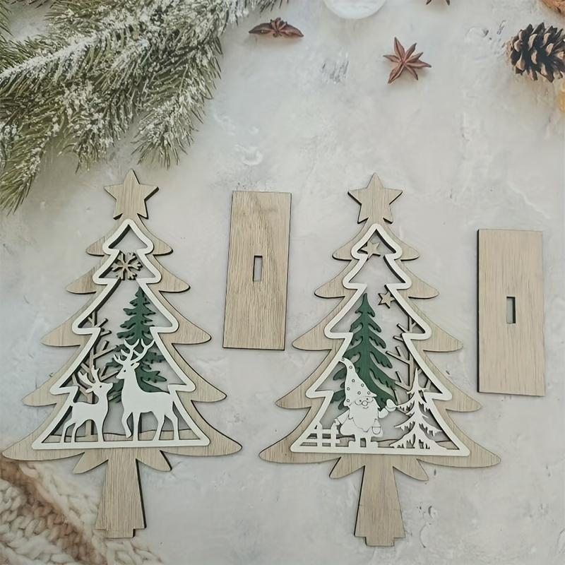 1Pc Wooden Elk Christmas Ornament - Unique Hollow - Carved Design for Home Decor During Christmas, Suitable for Multiple Rooms