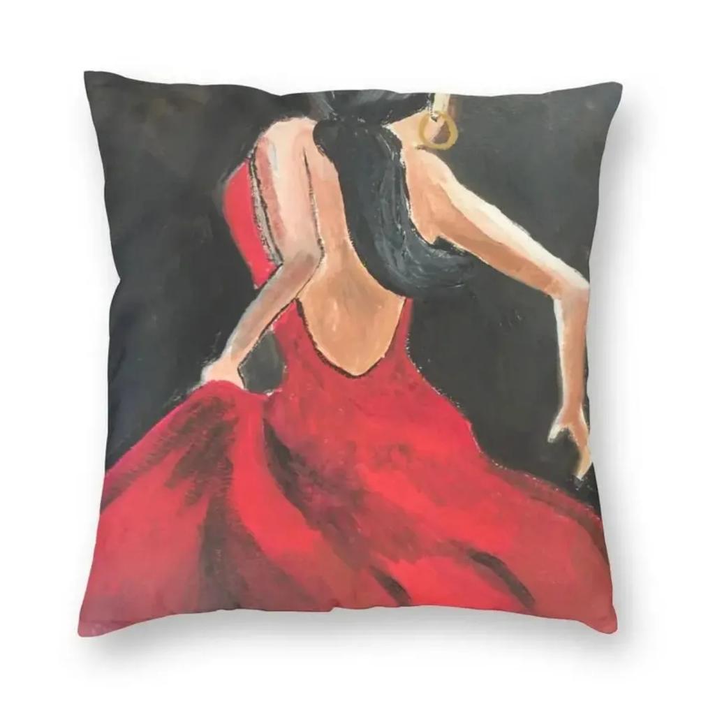 Flamenco Lola Flores Modern Throw Pillow Covers Living Room Decoration Spanish Dancer Pop Art Cushion Cover Pillowcase 40Cm 16In