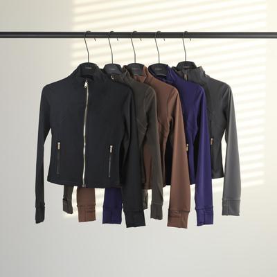 In Stock Lulu Original Women's Stand-Up Collar Yoga Running Jacket - Slim Fit, Flattering Elastic Shaping