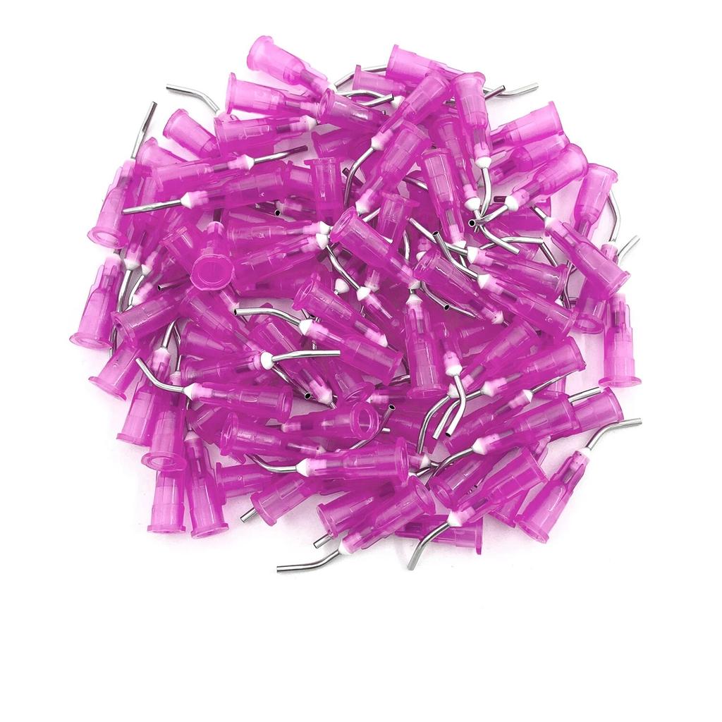 100Pcs/Lot Wellck Pre Bent Dispensing Dental Tip Etchant Resin Flow Composite Needle Tip Dentistry Dental Endoneedles