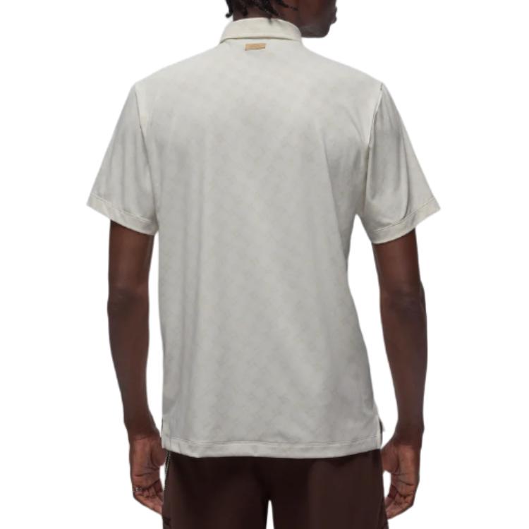 Jordan Logo Pattern Printed Short Sleeve Polo Shirt Men tops White HV1155-030