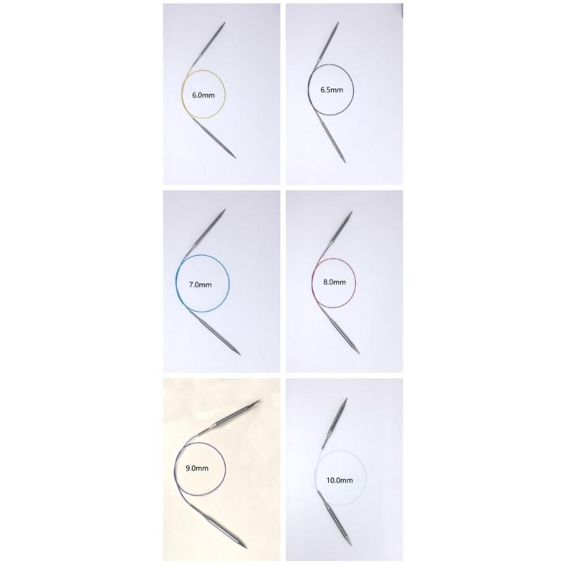 18 Piece Circular Knitting Needle Set for Sweater Scarves Bag, Hat Making Garment Making, Multi Size Stainless Steel Circular Needle with Wire Cable