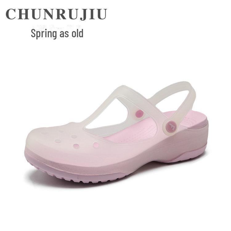 Mary Jane Women's Non-Slip Beach and Nurse Shoes - EVA Sole & TPU Upper, Eco-Friendly Jelly Sandals