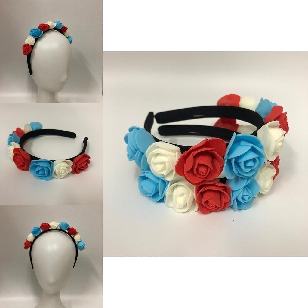 Elegant Flower Hair Accessories Headband For The Queen's 70th Platinum Jubilee Union Jack Inspired Design