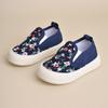 Floral Canvas Slip-on Flats for Girls – Spring/Autumn Soft Sole Casual Shoes