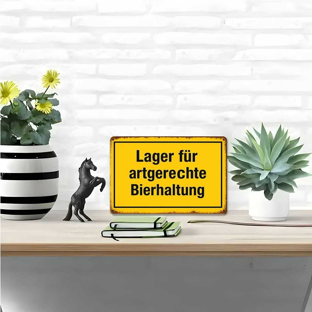 Classic German Lager Metal Sign, 20x30 Cm Vintage Beer Decor.