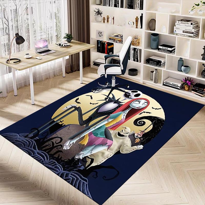 Nightmare Before Christmas Carpet For Playroom Bedroom Living Room Sofa Home Decorkids Game Area Rug Nonslip Floor Mat