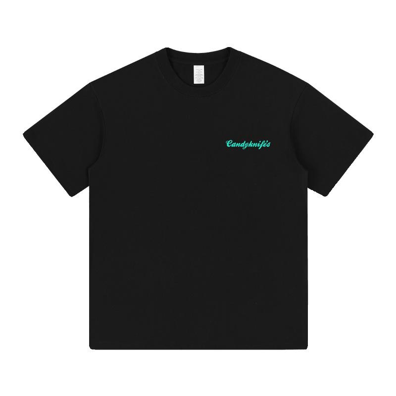 2024 Men's & Women's American Style Pure Cotton Heavyweight Black T-Shirt - Trendy, Loose & Rebellious