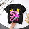 Peppa Pig 1-8 years old children' Polyester short-sleeved boys' sports shirt, girls' casual top with digital print, summer T-shirt