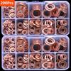 Kit d'assortiment de joints plats, rondelles, écrous et boulons en cuivre avec boîte // M8/M10/M12/M14 pour bouchons de carter