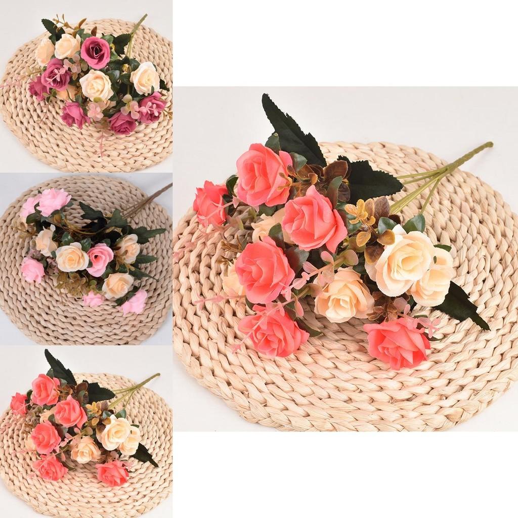 Home Decor Rose Flower Bouquet With Silk Material For Wedding And Event Decoration