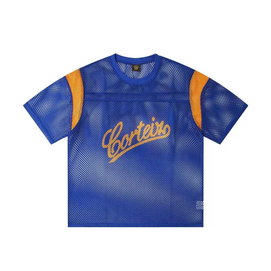 New Mesh Breathable Letter Short Sleeve Tshirts for Men and Women Crew Neck Baggy Casual Top Tees Oversized Sport Tshirt