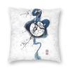 Japanese Midnight Moon Dragon Pillowcase Polyester Linen Velvet Pattern Zip Decor Home Cushion Cover