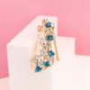European and American Rhinestone High-Heeled Shoe Brooch with Cute Dripping Oil Design