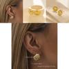 2023 Trendy Gold Geometric Shell Earrings Chic Alloy Electroplated Design