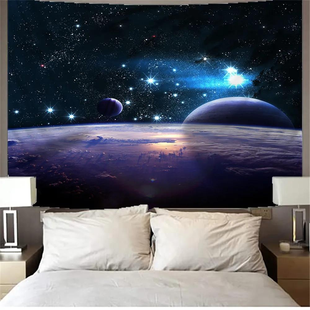 

Загадочная Вселенная Космос Звездное небо галактика Искусство Гобелен Настенный Психоделический Гобелен для Украшения Спальни Гостиной 230x180cm