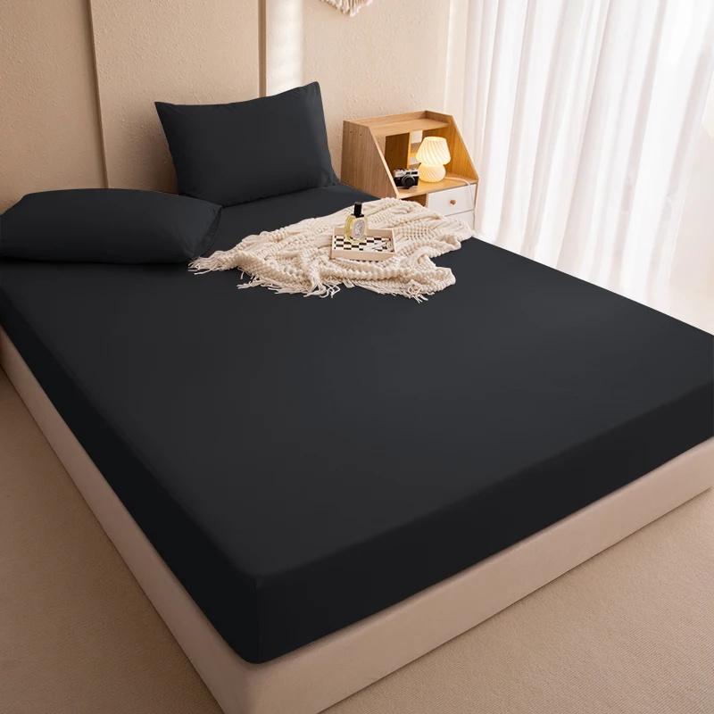 Safe Waterproof Mattress Cover Soft Comfortable Breathable Bed Cover with Elastic Band Fit Machine Washable Single Double Size