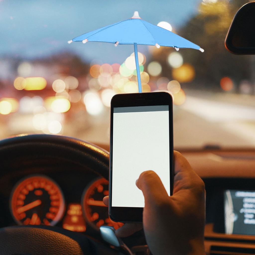 Magnetic Telescopic Mobile Phone Umbrella Stand, Sunshade Umbrella, Sun And Soft-handled Small Umbrella