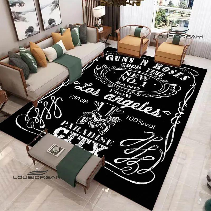 Guns n'roses band retro print carpet fashion home decoration non -slip carpet photography propsmal area rug birthday gift