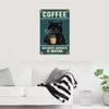 Retro Cat Coffee Sign Vintage Kitchen Signs Wall Decor Because Murder Is Wrong Funny Signs Bar Decorations Art Poster 8x12 Inch