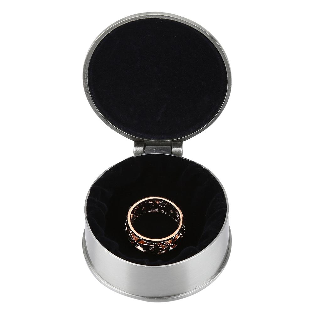 1 pcs Vintage Flower Carved Round Shaped Zinc alloy Jewelry Box For Ring Storage