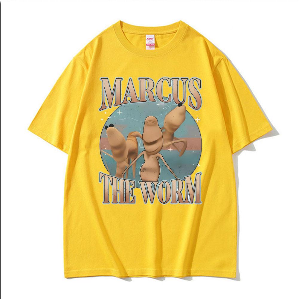 New Marcus The Worm Funny Meme TShirts Unisex Women Vintage Trending Classic Humor T Shirts Casual Oversized Loose Tshirt Clothing