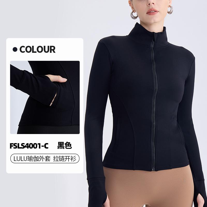 Spring And Summer New Internet Celebrity Yoga Clothes Women'S Fitness Top Tight Running Quick-Drying Double Pocket Sports Long-Sleeved Jacket