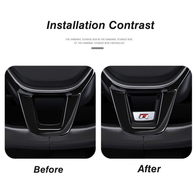 2026 Nouveau Pour VW VOLKSWAGEN Senior R Rline Logo Garniture de Volant de Voiture Autocollants Placage ABS Accessoires Pour Volkswagen GTI Polo
